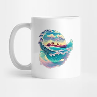 ocean waves painting watercolor Mug